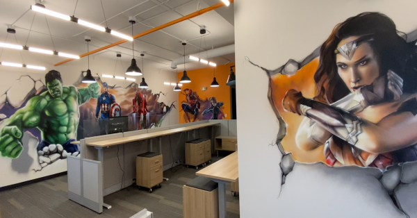 superheroes new office space