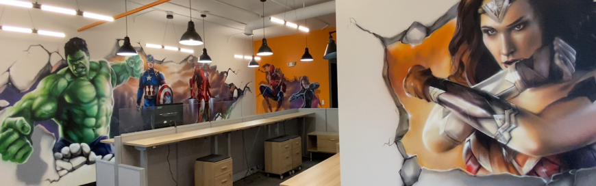 superheroes new office space