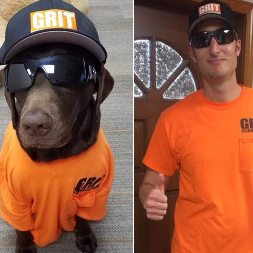About GRIT Technologies employee and dog